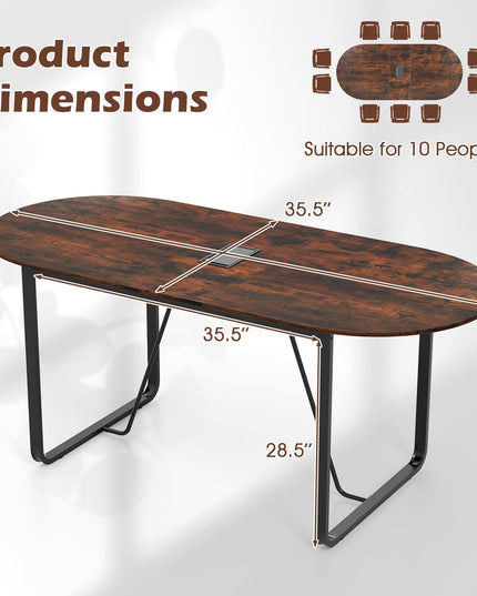 Giantex 71" Conference Table with Cable Management Grommet