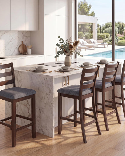 Giantex Counter Height Bar Stools Set of 2/4 w/Backrest Padded Seat