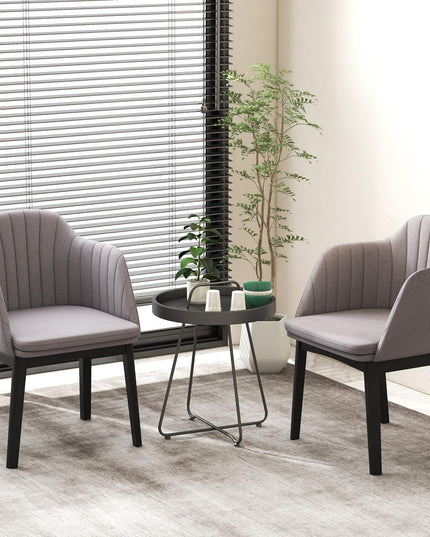 Giantex Modern Dining Chairs, Upholstered Velvet Accent Chairs w/Curved Backrests & Rubber Wood Legs