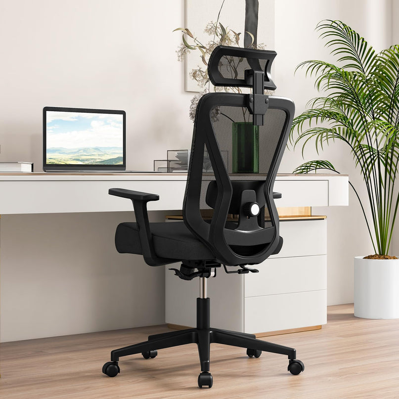 Giantex Ergonomic Mesh Office Chair, Height Adjustable Swivel Task Chair with Reclining Backrest, Adjustable Lumbar Support