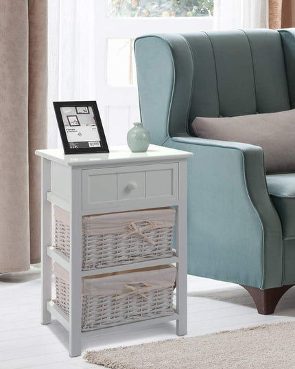 Giantex Nightstand with Drawers Wooden