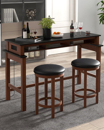 Giantex Small Dining Table Set for 2 - Bar Table and 2 Bar Stools