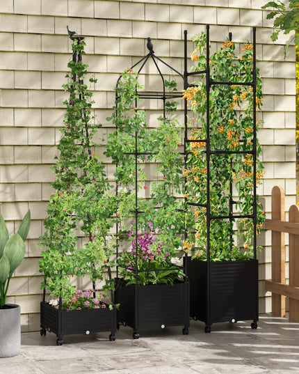 Giantex Rolling Raised Garden Bed with Climbing Trellis