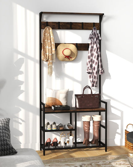 Giantex 3-in-1 Coat Rack, 71" Hall Tree with Shoe Bench