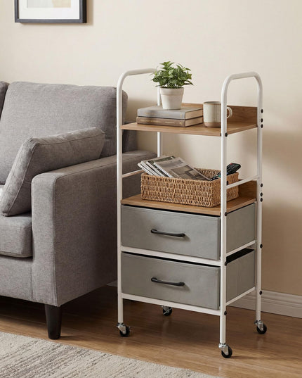 Giantex Utility Rolling Cart with Foldable Fabric Drawers