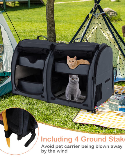Giantex 40 Inch Cat Carrier with Double Compartments