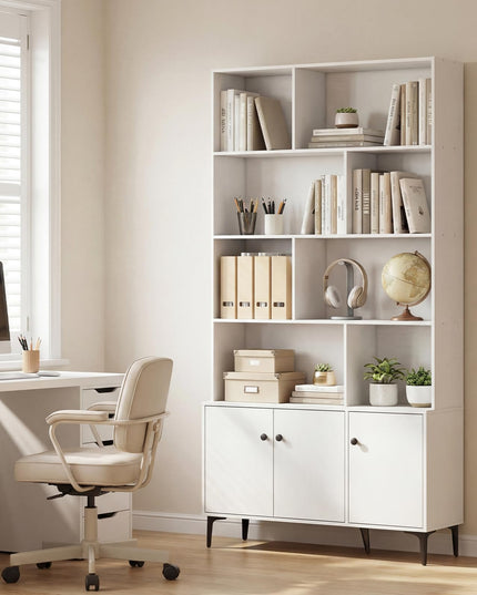 Giantex 68.5" Tall Bookcases and Bookshelves with 2 Doors (35.5" x 12" x 68.5")