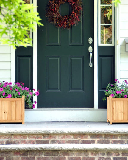 Giantex 15” Planter Raised Garden Bed - Wooden Planting Box, Outdoor Folding Square Planter