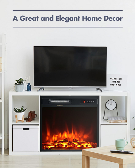 Giantex 18'' Electric Fireplace, Fireplace Inserts Electric Heater