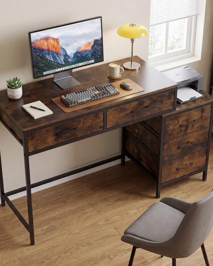 Giantex Reversible Computer Desk with 5 Drawers