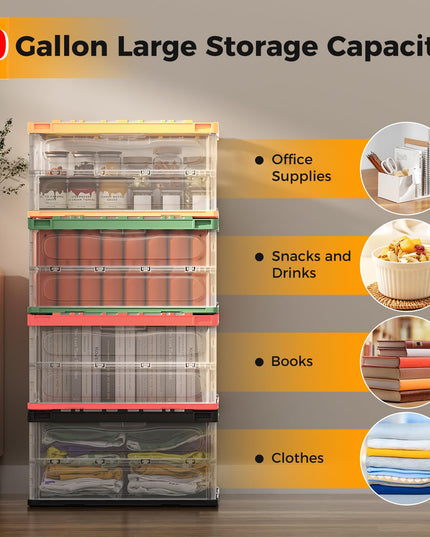 Folding Organizer Cube with Double Doors for Home Office Closet, 4 Packs