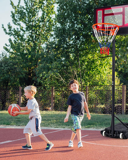 Giantex Portable Basketball Hoop, 4.3 FT-8.2 FT Stepless Height Adjustable Basketball Goal System for Kids Teenagers Youth