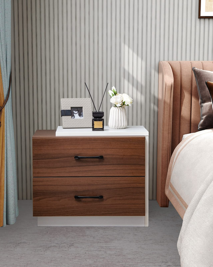 Giantex Modern Nightstand Set of 2 with 2 Drawers