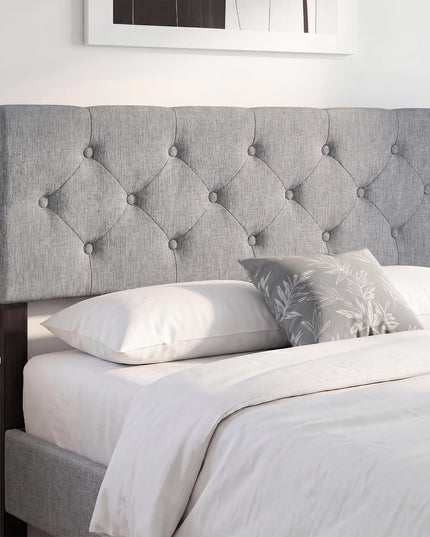 Giantex Linen Upholstered Headboard with Wood Support Legs