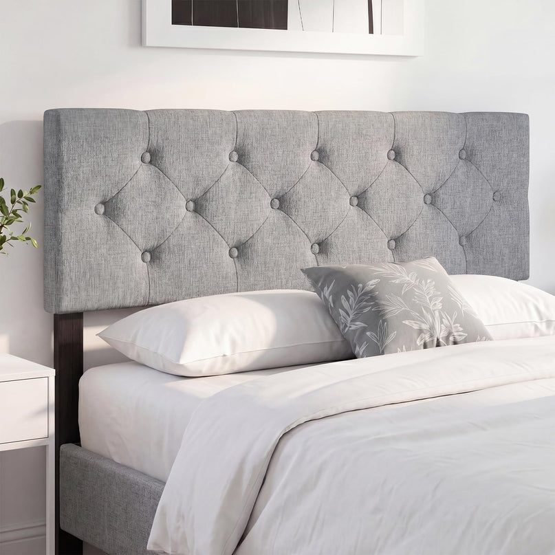 Giantex Linen Upholstered Headboard with Wood Support Legs