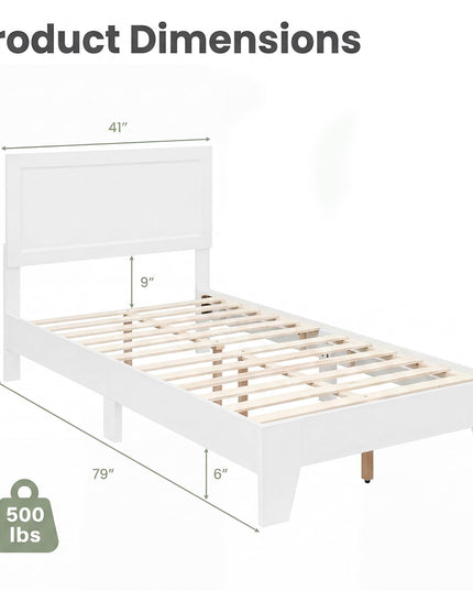 GIANTEX Twin/ Full/Queen Size Wooden Bed Frame with Heavy Duty Mattress Foundation