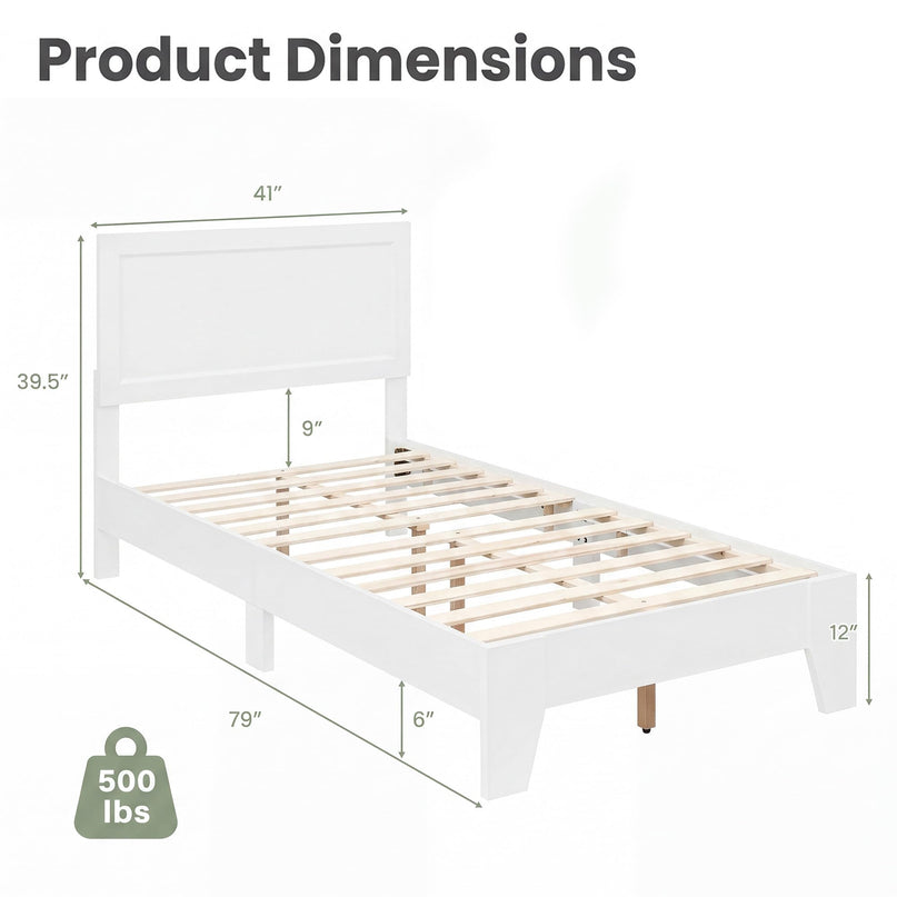 GIANTEX Twin/ Full/Queen Size Wooden Bed Frame with Heavy Duty Mattress Foundation