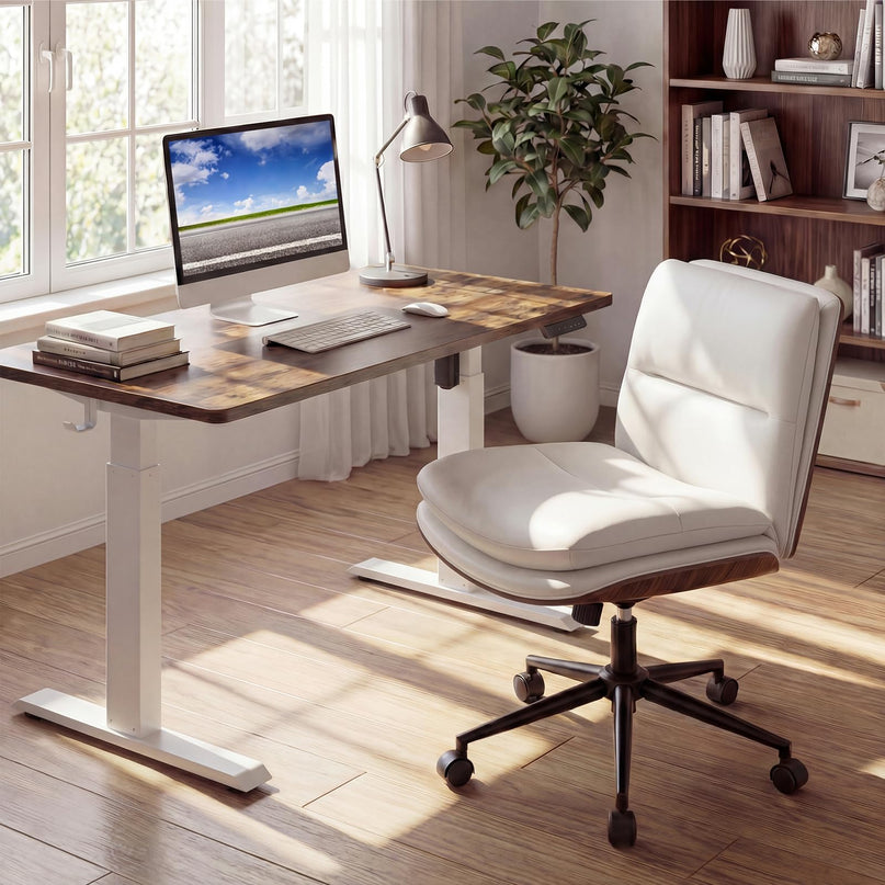 Giantex Armless Office Chair with Wheels for Home Office & Bedroom