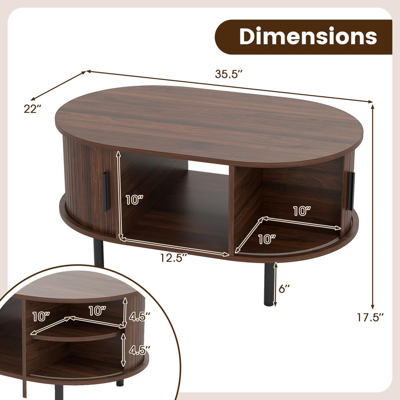 Giantex Oval Coffee Table