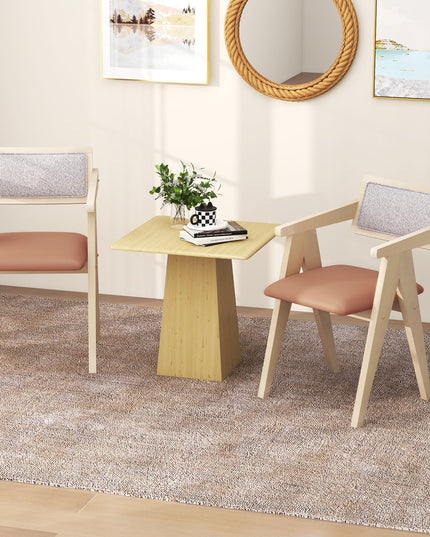 Giantex Wooden Dining Chairs Set of 2, Mid Century Upholstered Kitchen Chairs w/Leathaire Seat Cushions