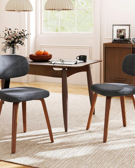 Giantex Chaises de cuisine en bois rembourrées en tissu chenille, lot de 2/4