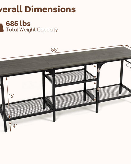 Giantex 3-Tier TV Stand for TVs up to 65 Inch with Open Storage Shelves