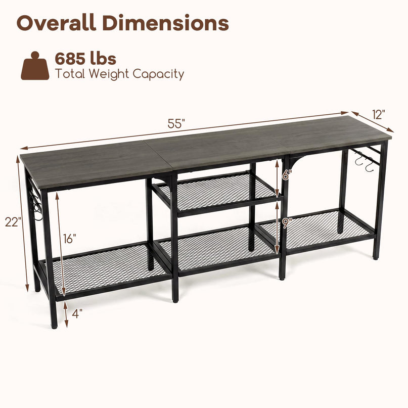 Giantex 3-Tier TV Stand for TVs up to 65 Inch with Open Storage Shelves
