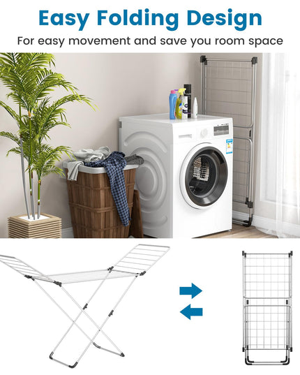 Giantex Clothes Drying Rack, Foldable Laundry Drying Rack w/Aluminum Frame