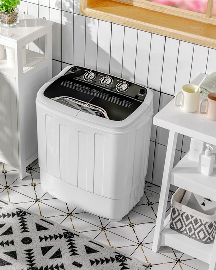Giantex Portable Washing Machine, 13lbs Mini Twin Tub