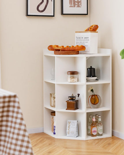 Giantex 3-Tier Corner Cabinet with Charging Station