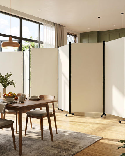 Giantex 6-Panel Folding Room Divider with Wheels( 205'' x 12'' x 71'' )