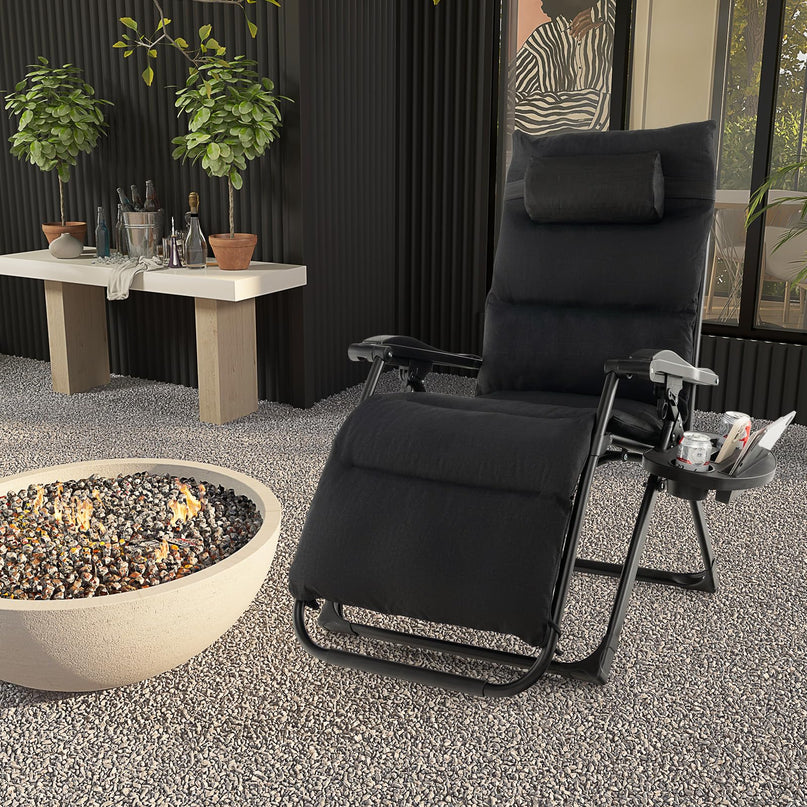 Giantex Zero Gravity Chair with Patio Cushions, Adjustable Folding Reclining Lounge Chair