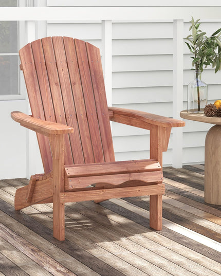 Giantex Foldable Adirondack Chair Set of 1/2/4 - Folding Front Porch Chairs with High Back, Wide Armrests, 400 LBS Max Load