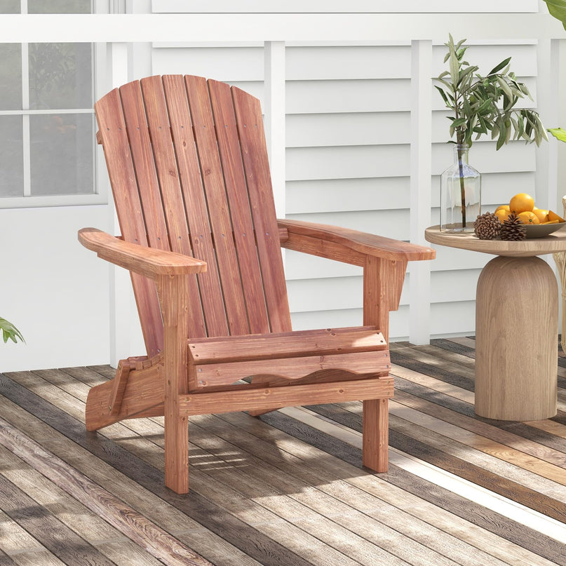 Giantex Foldable Adirondack Chair Set of 1/2/4 - Folding Front Porch Chairs with High Back, Wide Armrests, 400 LBS Max Load