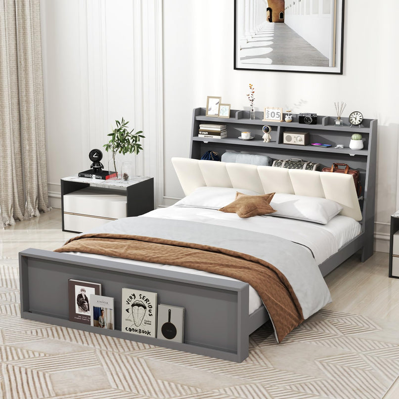 Giantex Full Size Bed Frame with Storage