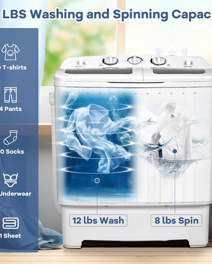 Giantex Portable Washing Machine, 20lbs Washer and Spinner Combo