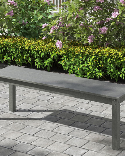 Giantex 55" HDPE Outdoor Bench 2-3 People Weatherproof Backless Patio Garden Benc