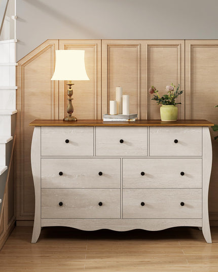 Giantex Storage Cabinet with Foldable & Detachable Fabric Drawers, Anti-Tipping Kit, 47” x 15” x 30.5” Farmhouse Floor Cabinet