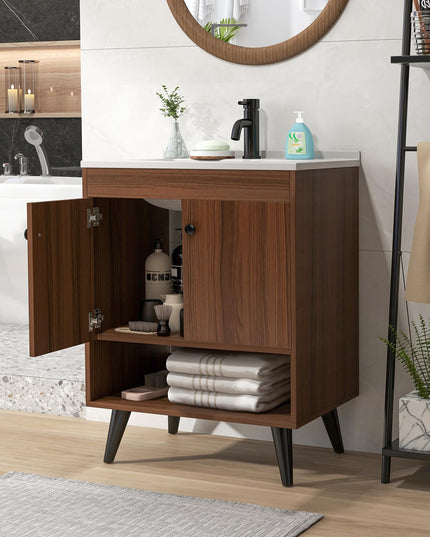 Giantex Bathroom Vanities with Vessel Sink - Bathroom Sink Cabinet with Doors