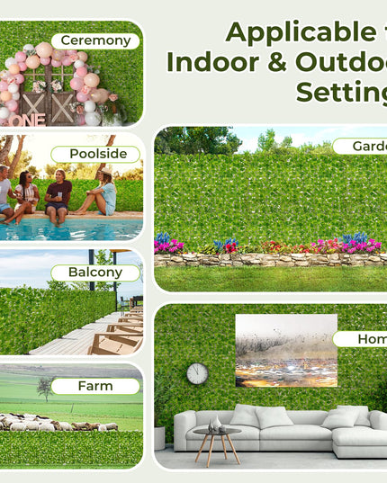 Giantex Artificial Ivy Privacy Fence 2 Pack - 120" x 40" Artificial Hedges Fence