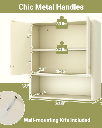 Giantex Wall Mounted Bathroom Cabinet for Laundry Room