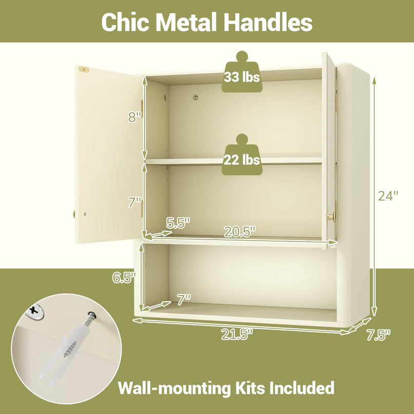 Giantex Wall Mounted Bathroom Cabinet for Laundry Room