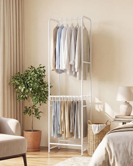 Giantex Clothes Rack with Pants Hanger Heavy-Duty White Garment Rack
