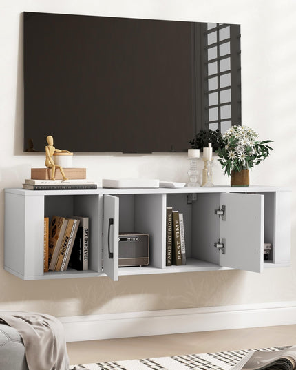 Wall Mounted Storage Cabinet 2 Cube Floating Media Hanging Desk
