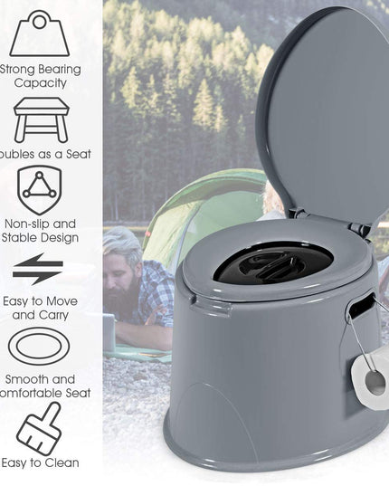 Portable Travel Toilet with Detachable Inner Bucket and Removable Toilet