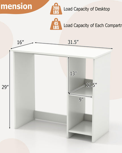 Giantex White Small Desk for Bedroom