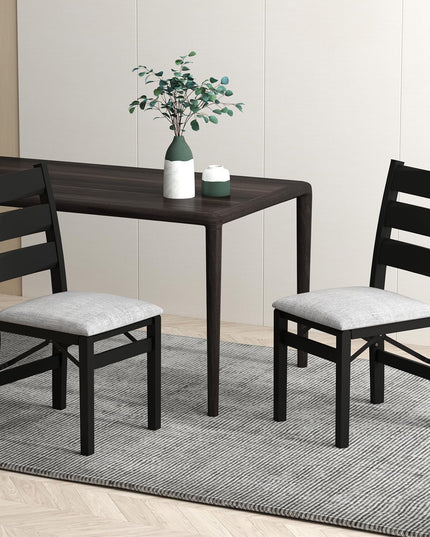 Giantex Folding Dining Chairs Set of 2, Modern Upholstered Kitchen Chairs w/Slatted Backrest & Padded Seat