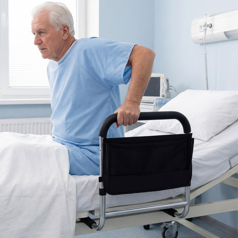 Giantex Elderly Safety Adjustable Height Bed Rail with Storage Pocket