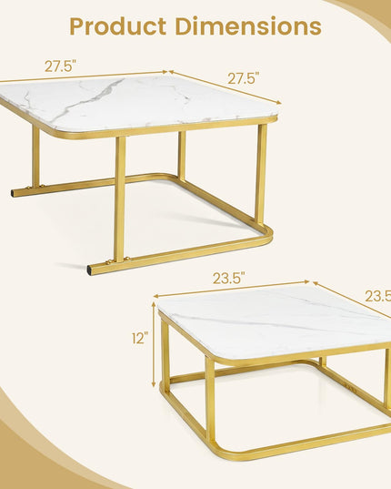 Giantex Nesting Coffee Table Set of 2 for Living Room