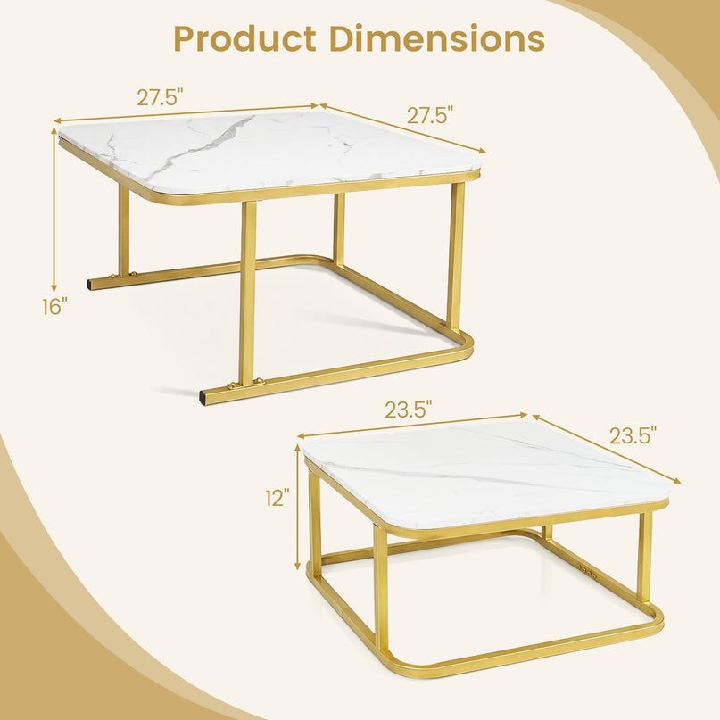 Giantex Nesting Coffee Table Set of 2 for Living Room